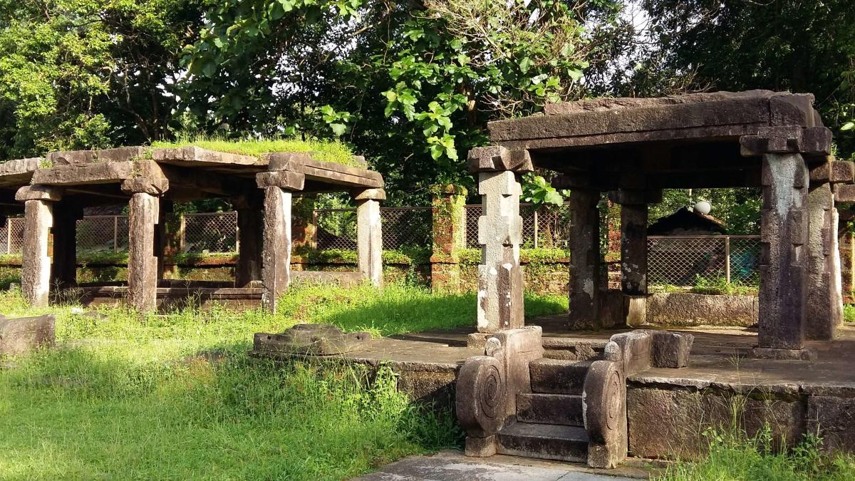 Stone pavilions at Barkur