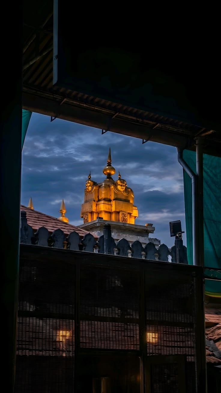 Kollur gopura at dusk