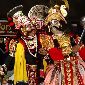 Yakshagana performers in costume